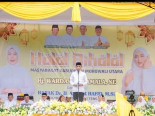 Wakil Bupati H. Djira K. Sambut Hangat Gubernur Anwar Hafid di Halal Bihalal Morowali Utara