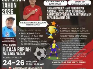 Turnamen Sepak Bola Usia Dini Piala Kadisdik Kapuas Resmi Bergulir, 27 Tim Ambil Bagian